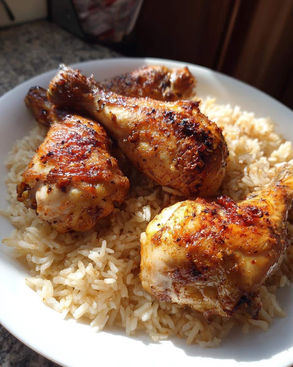 Baked Chicken Legs and Rice - detail 1