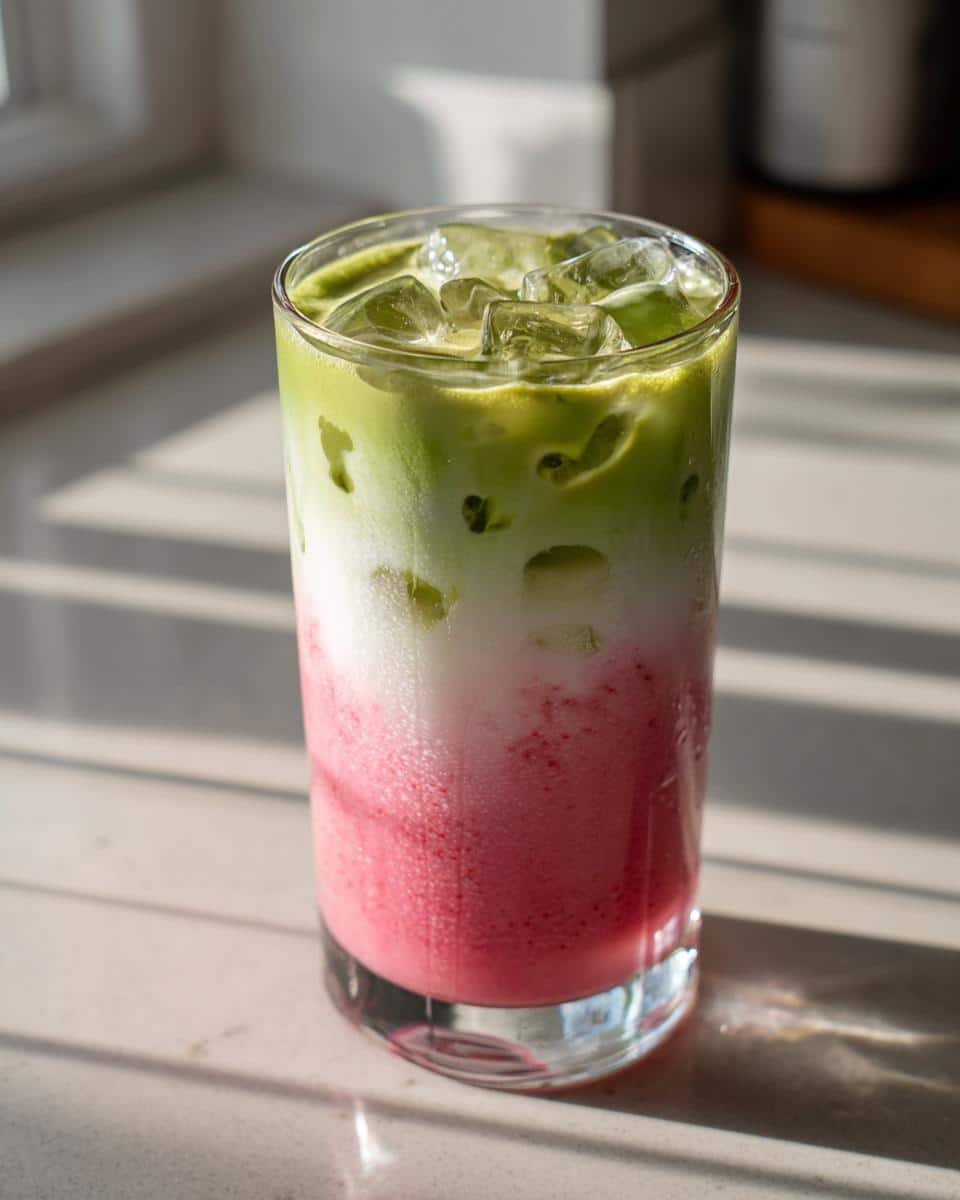 Refreshing Iced Strawberry Matcha Latte - detail 2