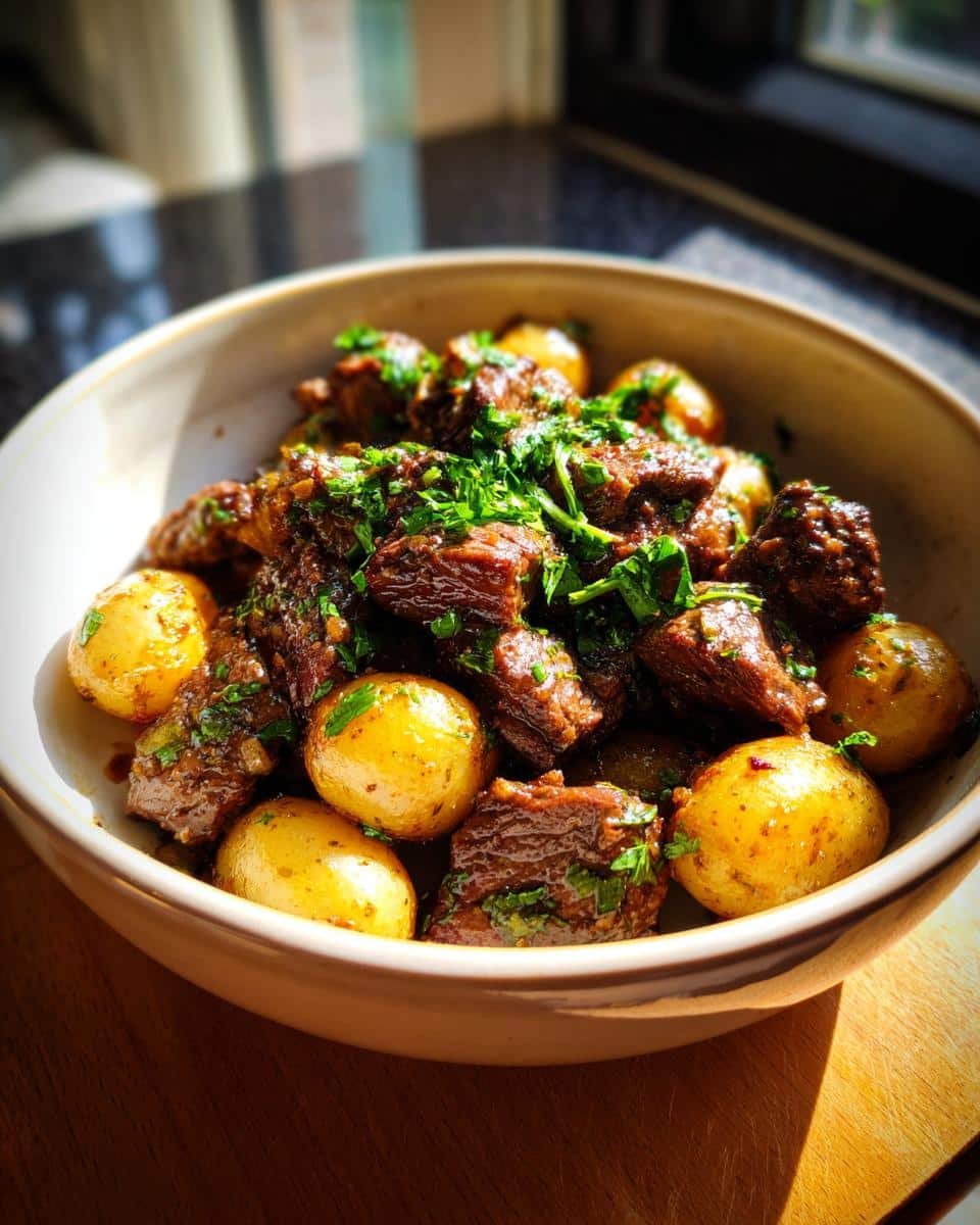 Slow Cooker Garlic Butter Beef Bites & Potatoes - detail 2