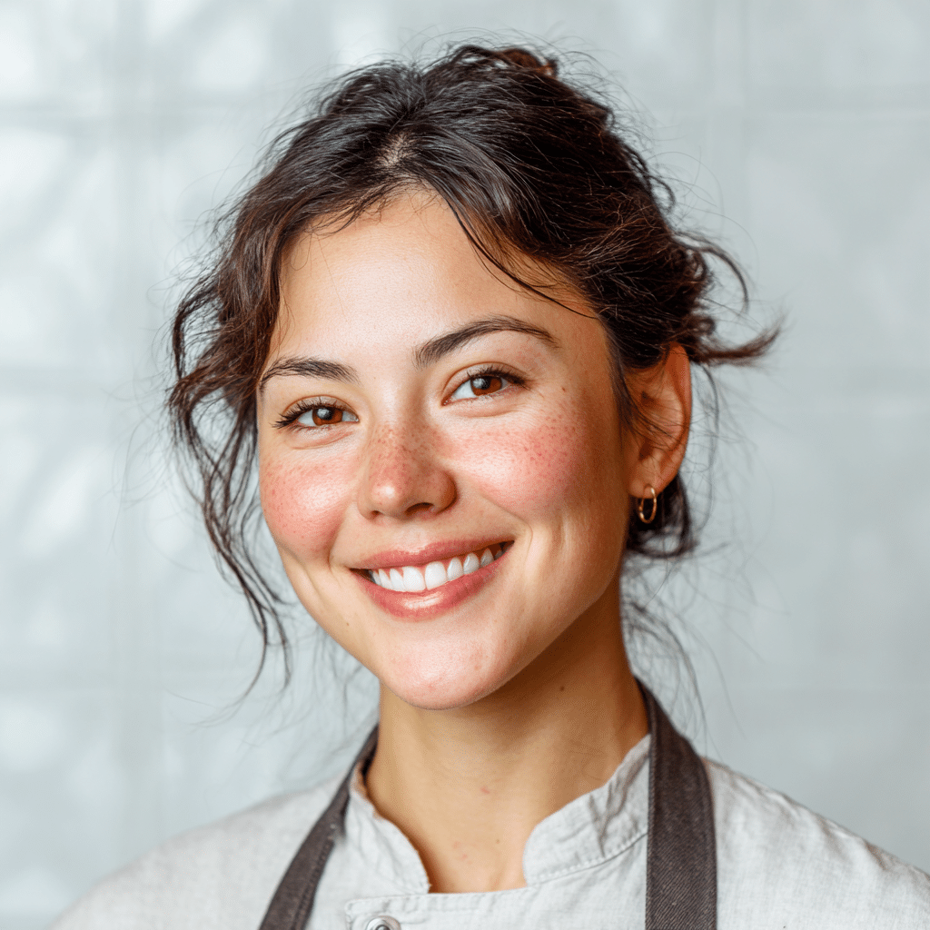 siimo67 a photograph of a female chef in her thirties with bl 2bc09a29 95ea 45b2 b3e2 290622d24db4 2