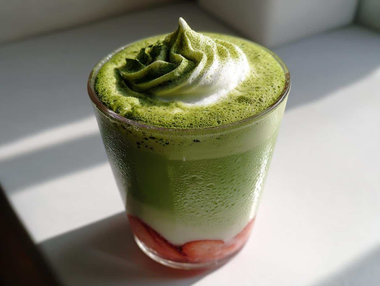 strawberry matcha latte - detail 1