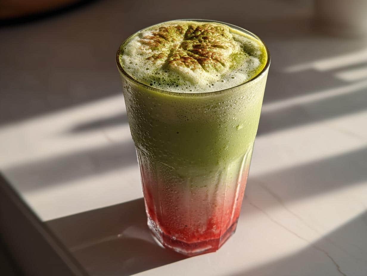 strawberry matcha latte - detail 2